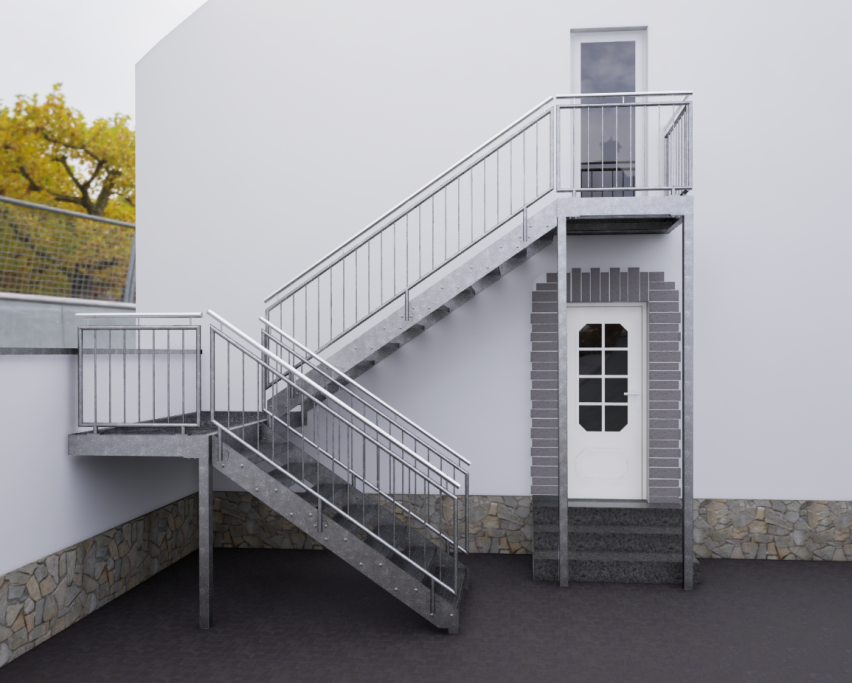 Metallbau Visualisierung Außentreppe Metallbau Visualisierung Außentreppe