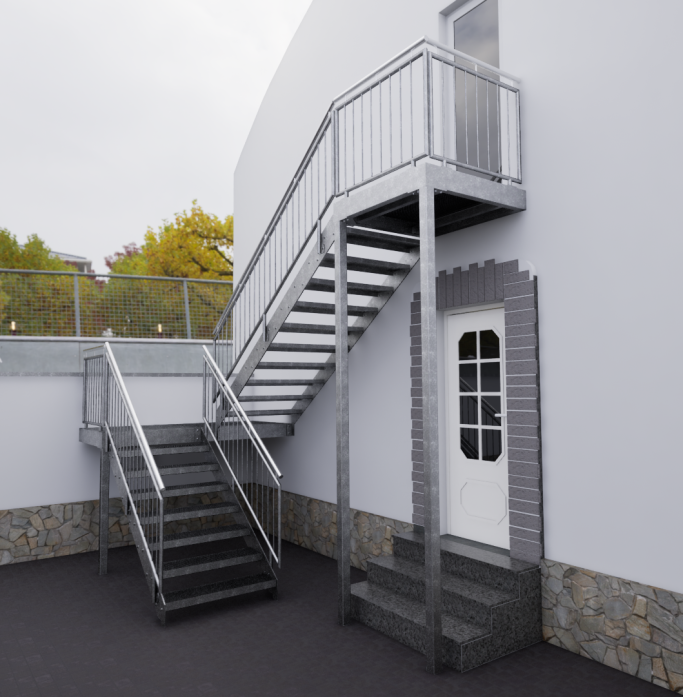 Metallbau Visualisierung Außentreppe Metallbau Visualisierung Außentreppe